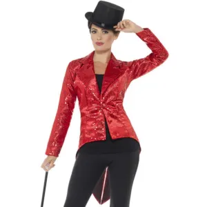 Red Sequin Tailcoat Jacket