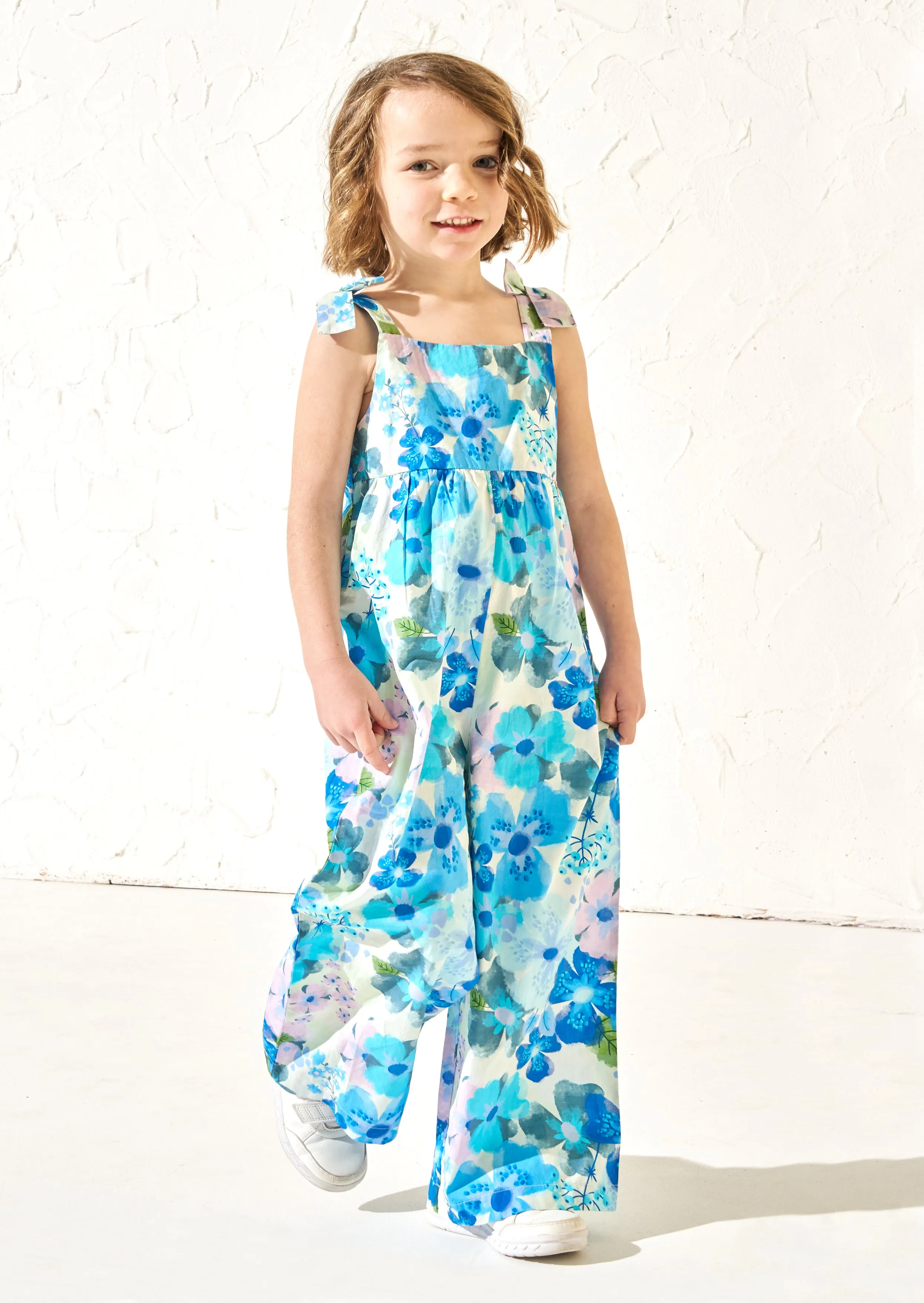 Roma Blue Floral Print Jumpsuit