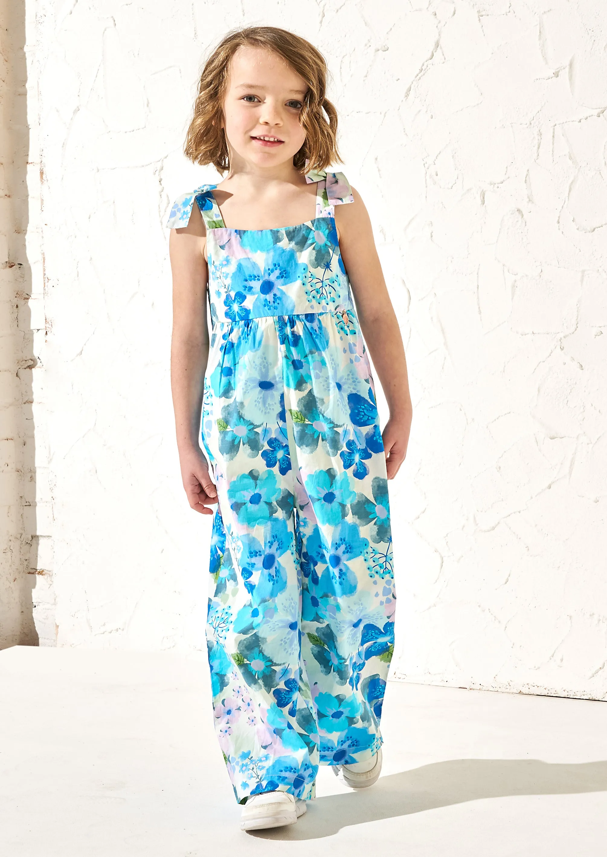 Roma Blue Floral Print Jumpsuit