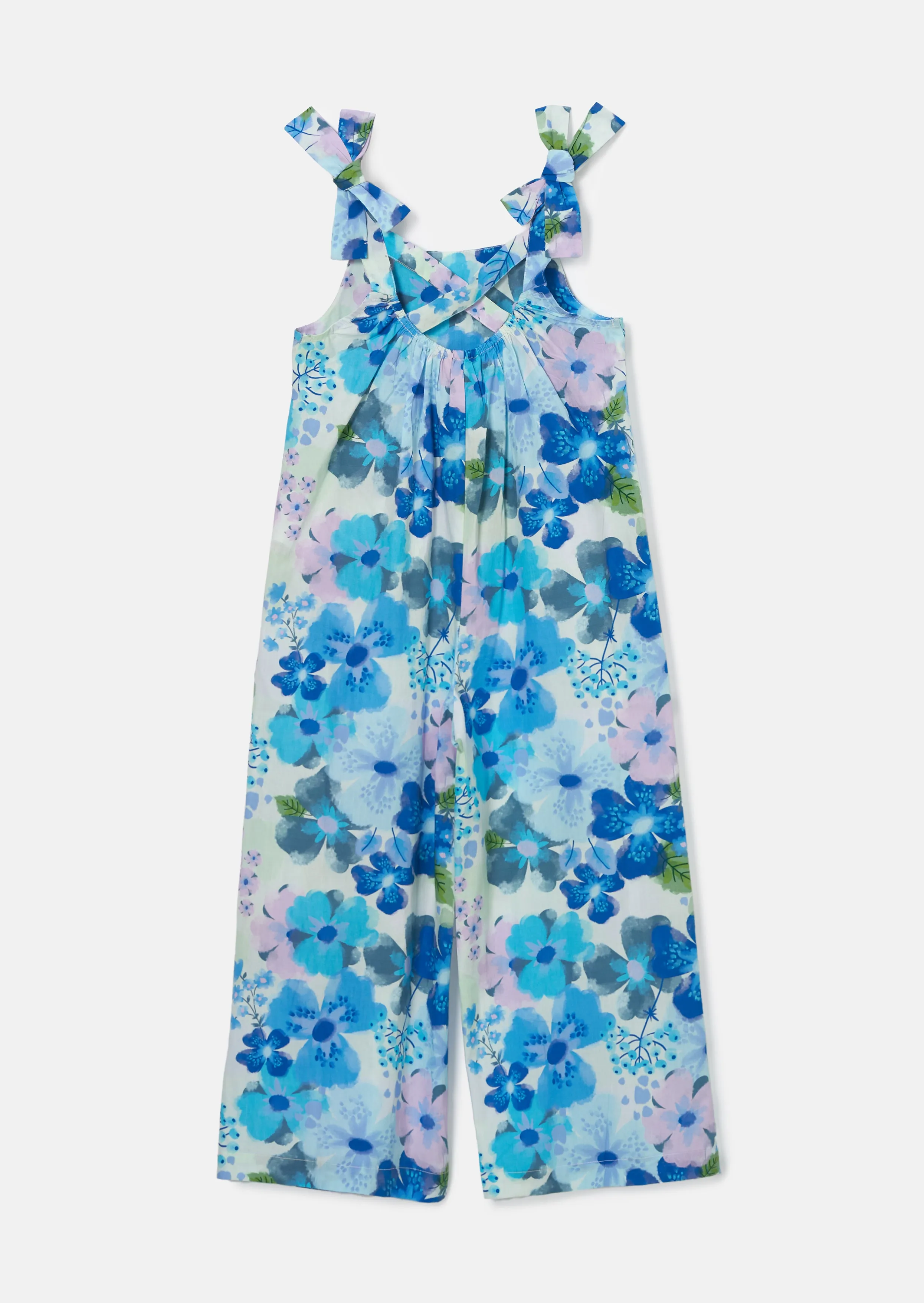 Roma Blue Floral Print Jumpsuit