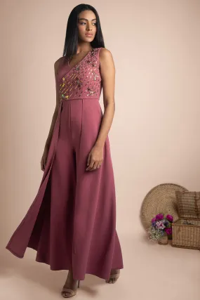 Rose Pink Jumpsuit Gown