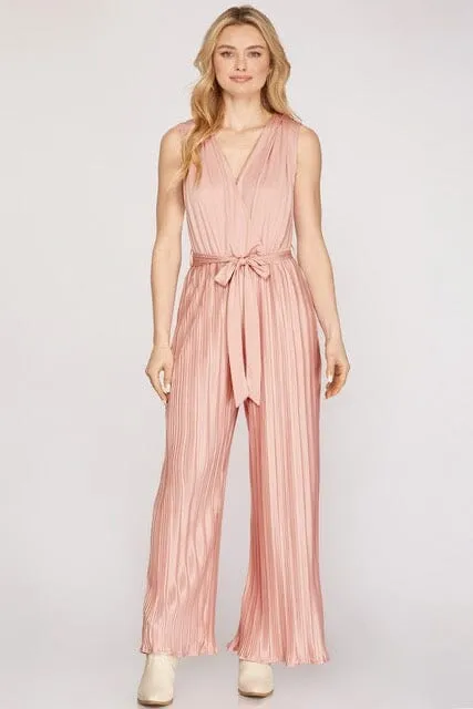 ROSE PLEATED JUMPSUIT