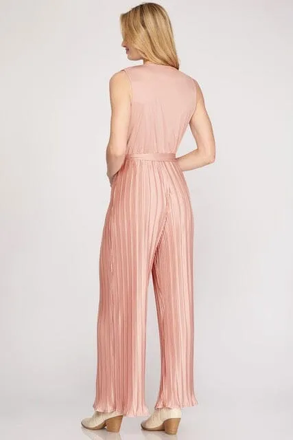 ROSE PLEATED JUMPSUIT