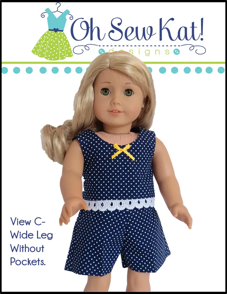 Sandbox Shorts 18 Inch Doll Sewing Pattern