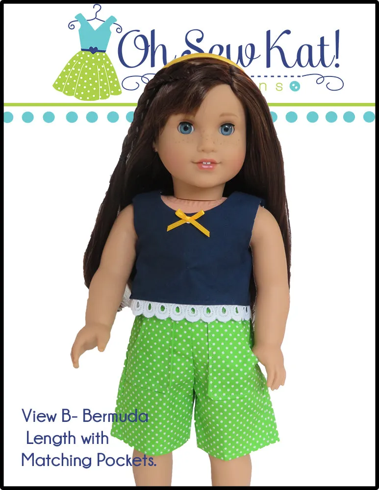 Sandbox Shorts 18 Inch Doll Sewing Pattern