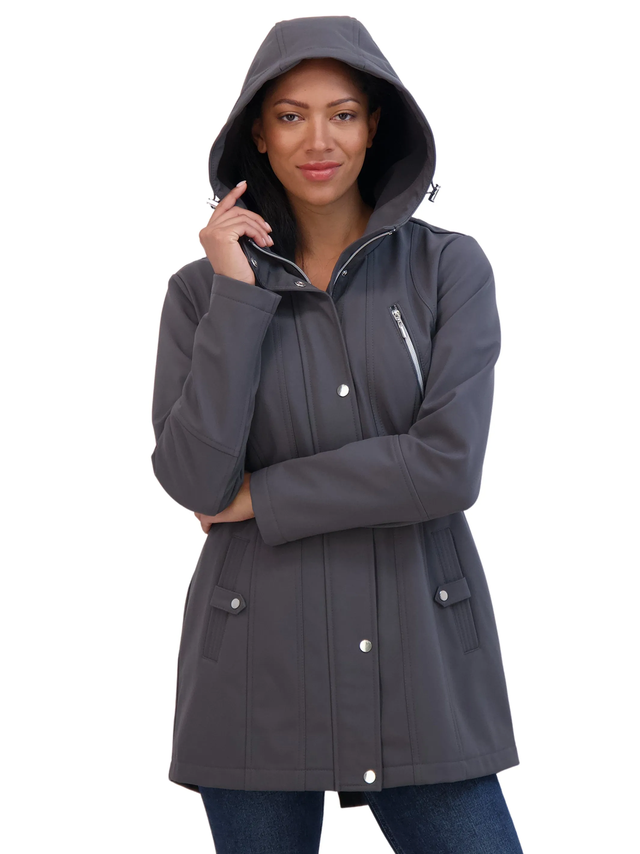 Sebby Collection Women's Softshell Jacket with Hood