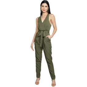 SLAY. Women's Olive Green Tencel Twill Jumpsuit