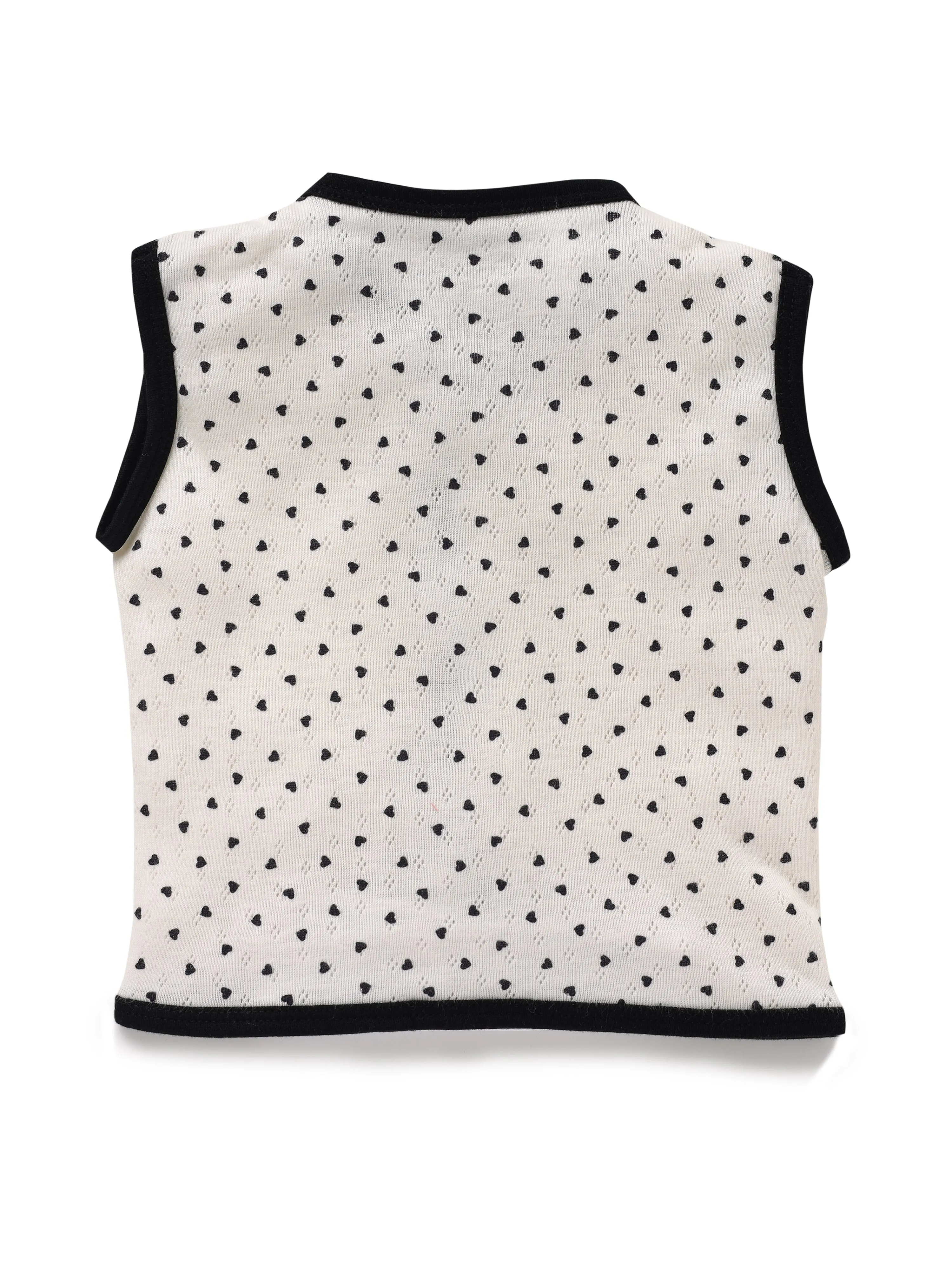 Sleeveless white & black jabla set for baby