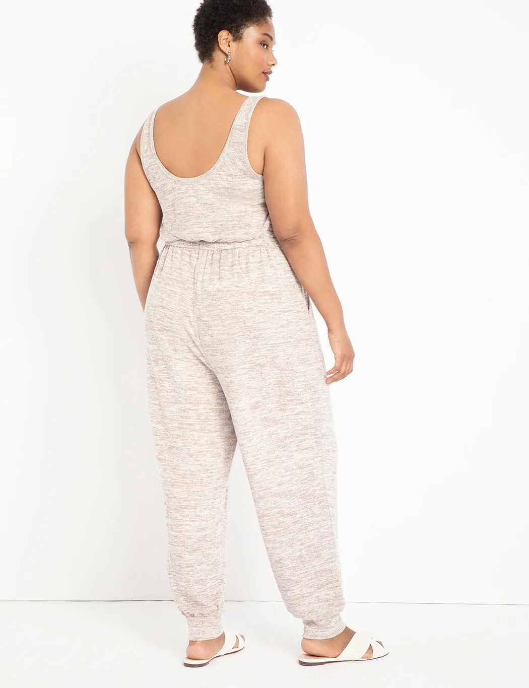 Soft Knit Jumpsuit In Tea