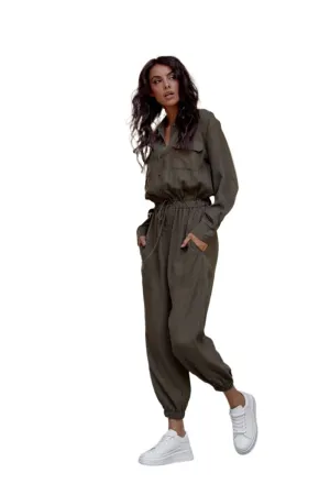 TEEK - Drawstring Waist Pocketed Jumpsuit