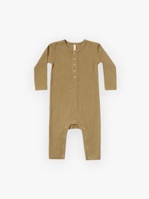 The Ribbed Baby Jumpsuit - Ochre