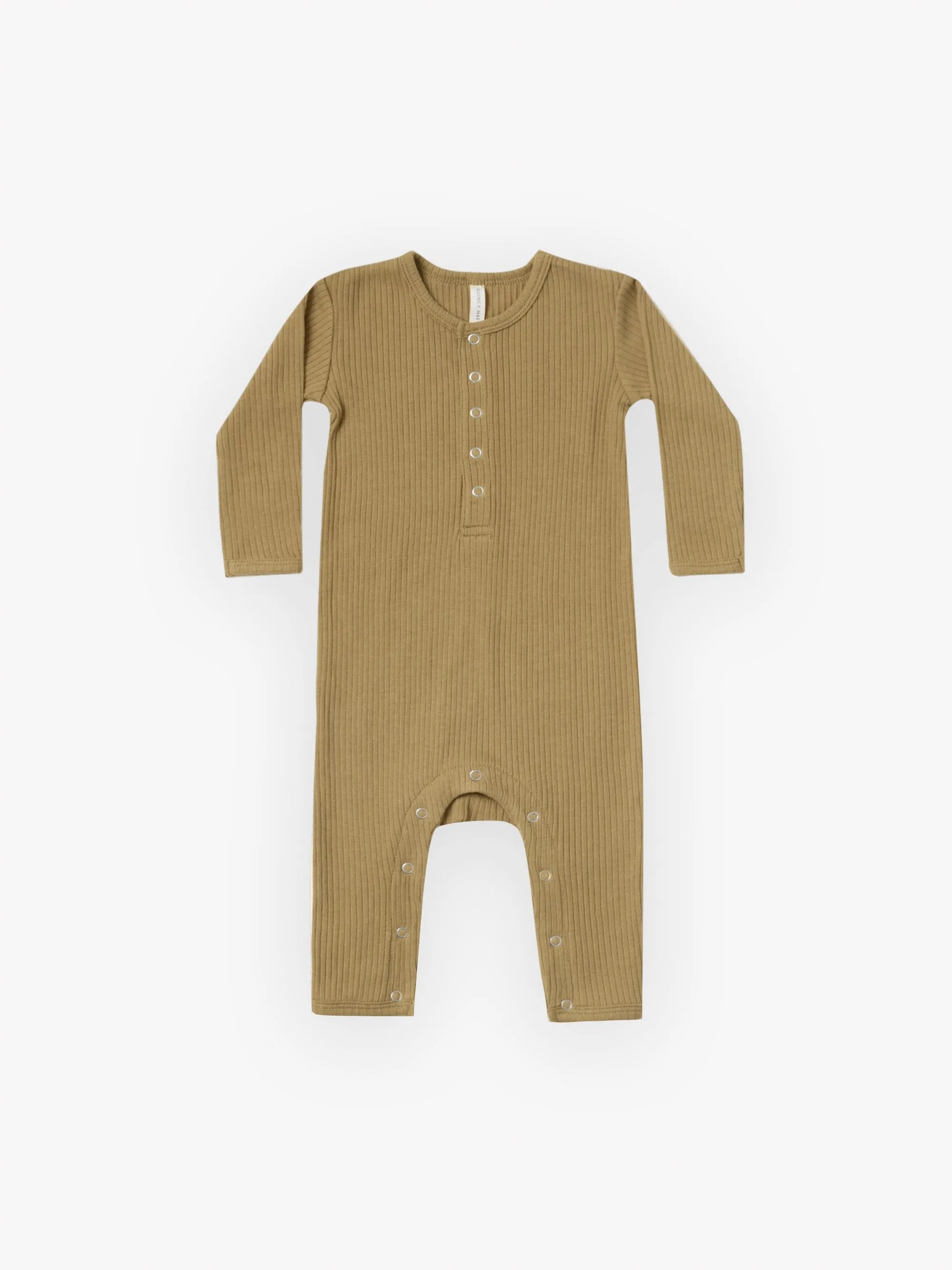 The Ribbed Baby Jumpsuit - Ochre