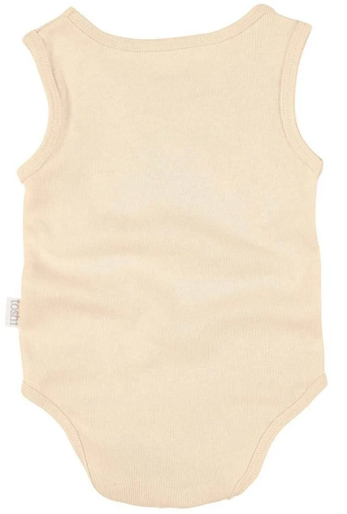 Toshi Dreamtime Organic Onesie Singlet Almond