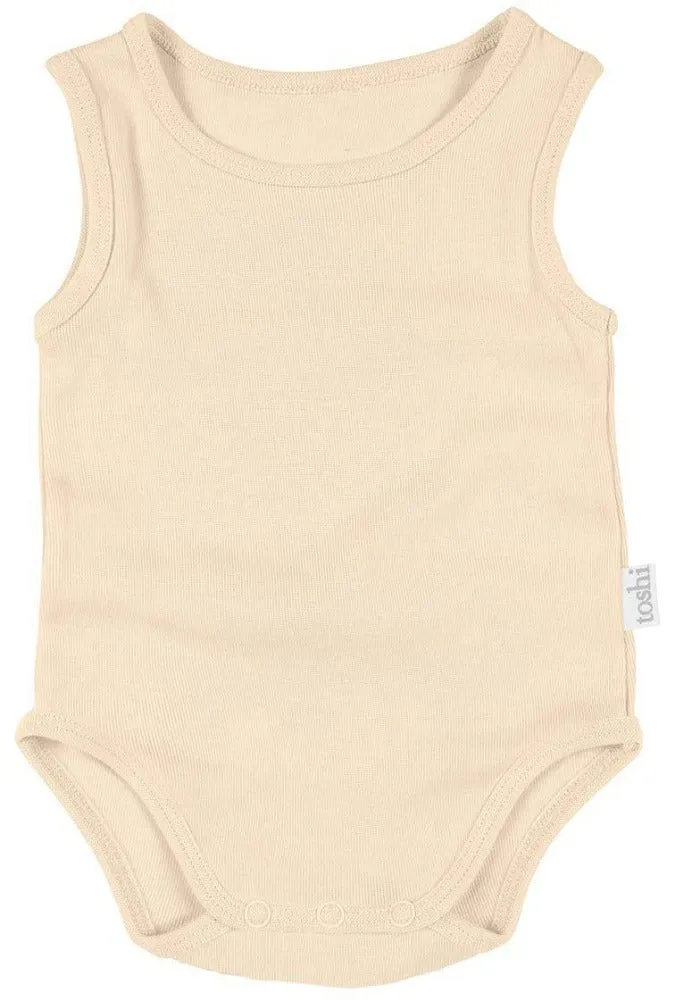 Toshi Dreamtime Organic Onesie Singlet Almond