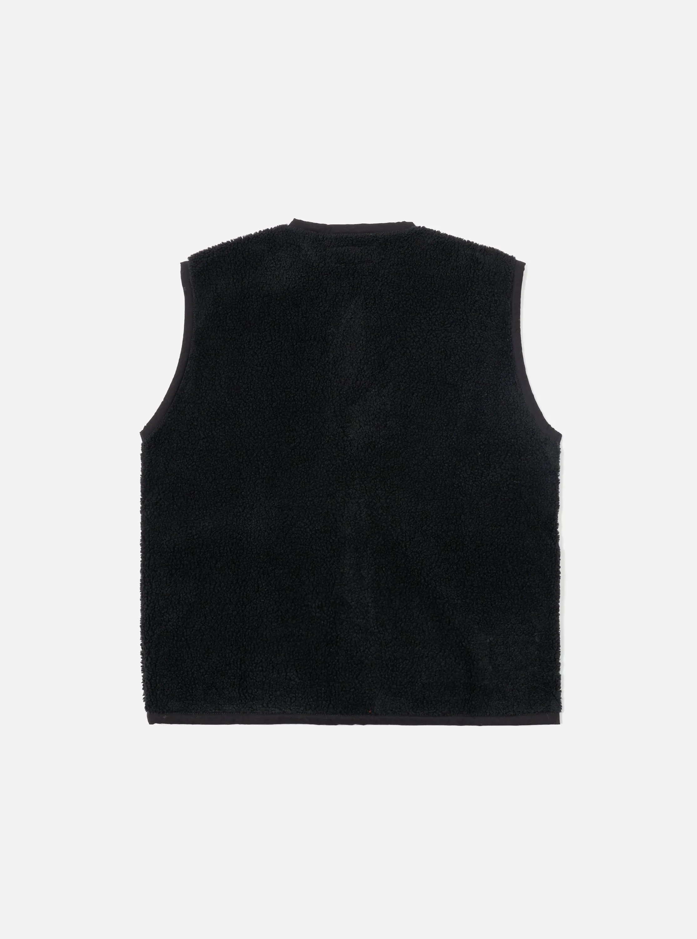 Universal Works Lancaster Gilet in Black Mountain Fleece