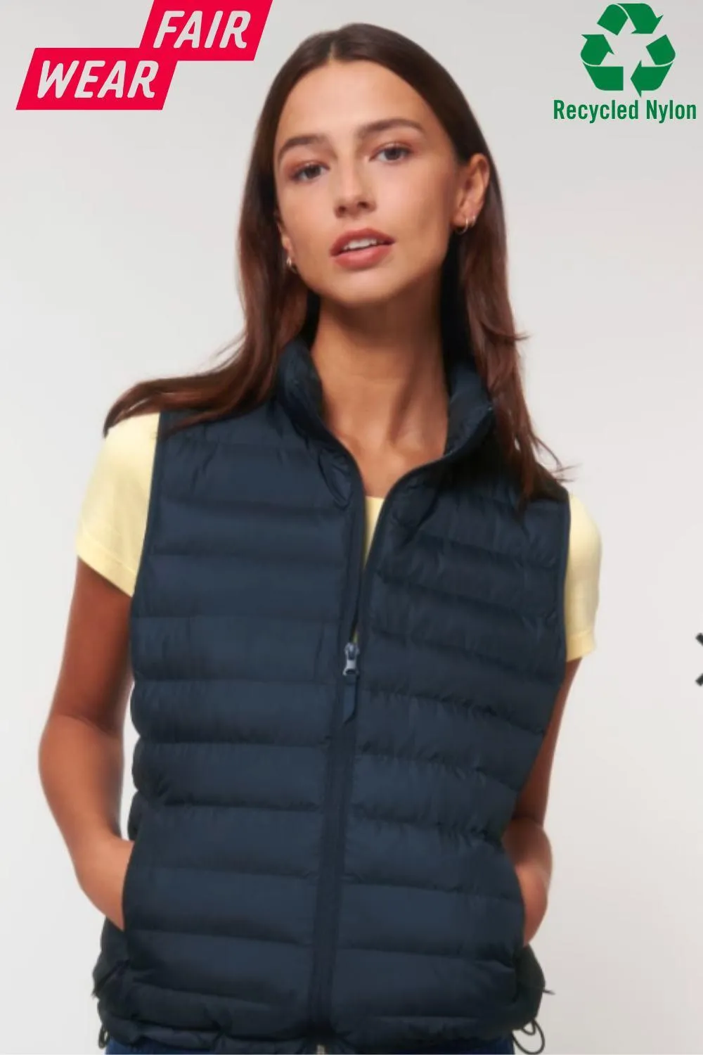 Womens Quilted Bodywarmer Gilet with WHITE Embroidered Logo