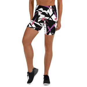 Yoga Shorts Geo Pink and Purple