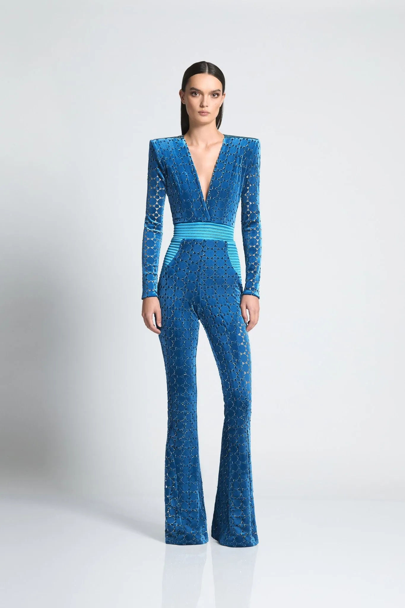 Zhivago Velvet Elegance Jumpsuit - Teal